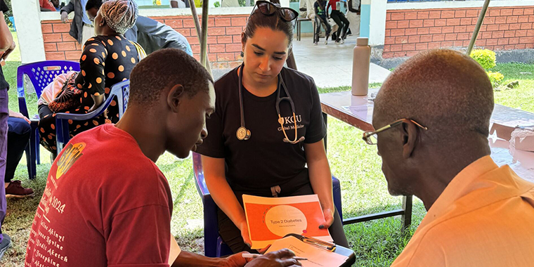 Shazreh Bukhari with patients in Kenya